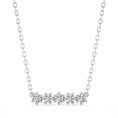 Load image into Gallery viewer, 0.50ctw 5 Stone Moissanite Bar Necklace in Sterling Silver