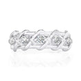0.5CT Round Cut Criss Cross Moissanite Wedding Band