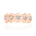 0.5CT Round Cut Criss Cross Moissanite Wedding Band