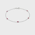 Load image into Gallery viewer, 0.5 CT Bezel Ruby Station Bracelet