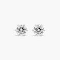 Load image into Gallery viewer, 0.5ct_4-Prong_Round_Cut_Moissanite_Stud_Earrings
