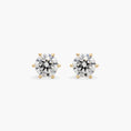 Load image into Gallery viewer, 0.5ct_6-Prong_Round_Cut_Moissanite_Stud_Earrings_y