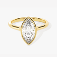 Marquise Cut Bezel Moissanite Engagement Ring