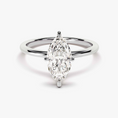 Load image into Gallery viewer, 4-Prong Marquise Cut Solitaire Moissanite Engagement Ring