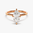 Load image into Gallery viewer, 4-Prong Marquise Cut Solitaire Moissanite Engagement Ring