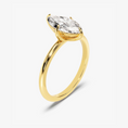 Load image into Gallery viewer, 4-Prong Marquise Cut Solitaire Moissanite Engagement Ring
