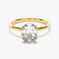 Load image into Gallery viewer, 4-Prong Oval Cut with Hidden Halo Moissanite Engagement Ring