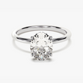 Load image into Gallery viewer, 4-Prong Oval Cut with Hidden Halo Moissanite Engagement Ring