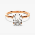 Load image into Gallery viewer, 4-Prong Oval Cut with Hidden Halo Moissanite Engagement Ring