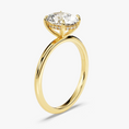Load image into Gallery viewer, 4-Prong Oval Cut with Hidden Halo Moissanite Engagement Ring