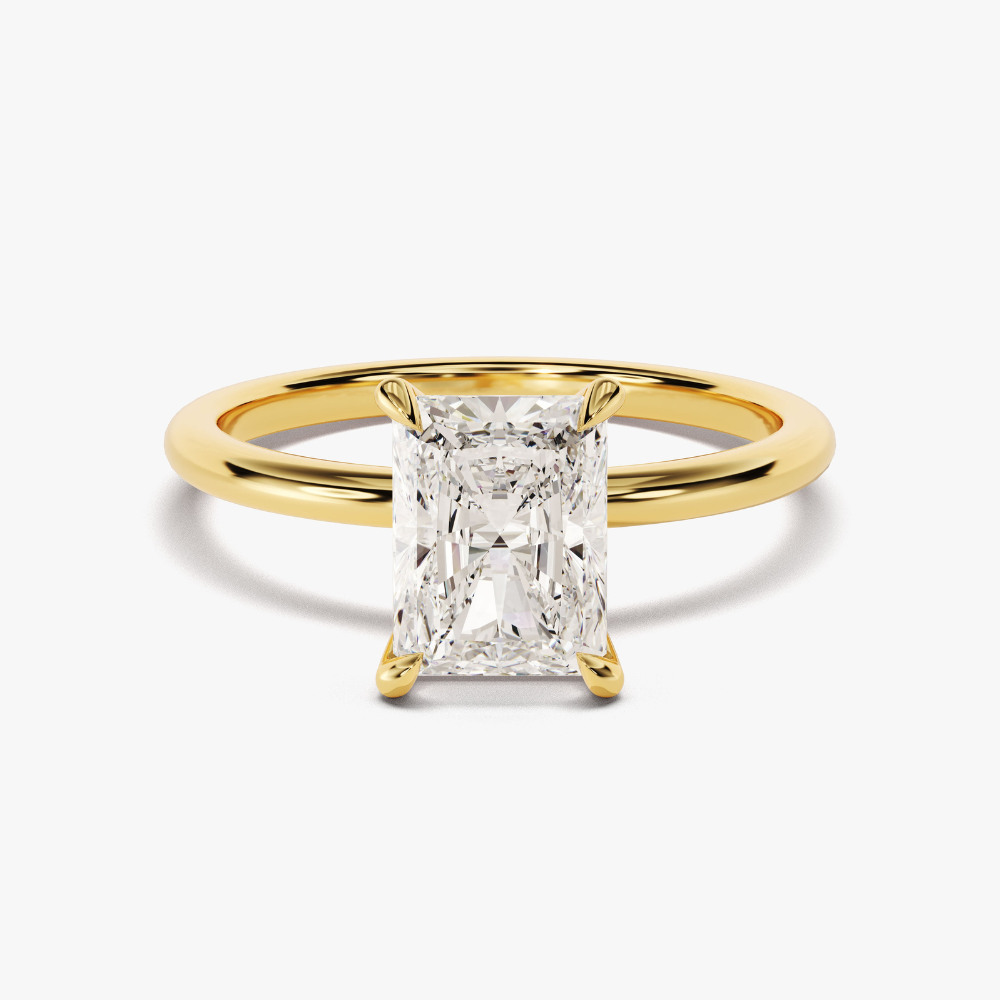 4-Prong Radiant Cut Solitaire Moissanite Engagement Ring