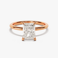 Load image into Gallery viewer, 4-Prong Radiant Cut Solitaire Moissanite Engagement Ring