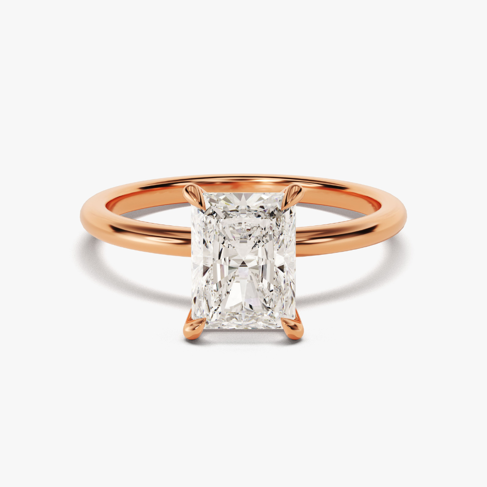 4-Prong Radiant Cut Solitaire Moissanite Engagement Ring