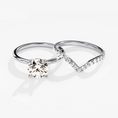 Load image into Gallery viewer, 4-Prong Round Cut Moissanite Solitaire Bridal Set