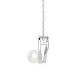 Load image into Gallery viewer, 5mm Cultured Freshwater Pearl with Moissanite Circle Pendant Necklace