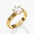 Load image into Gallery viewer, 6-Prong Round Cut Solitaire Moissanite Bridal Set