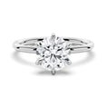 6-Prong Solitaire Round Cut with Hidden Halo Moissanite Engagement Ring