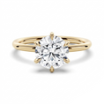 6-Prong Solitaire Round Cut with Hidden Halo Moissanite Engagement Ring