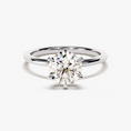 Load image into Gallery viewer, 6-Prong Solitaire Round Cut Moissanite Engagement Ring