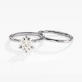 Load image into Gallery viewer, 6-Prong Round Cut Solitaire Moissanite Bridal Set