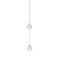 Load image into Gallery viewer, 6mm Freshwater Pearls with Moissanite Accents Balance Bar Pendant Necklace