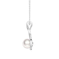 Load image into Gallery viewer, 8mm Freshwater Pearl with Moissanite Accents Twist Pendant Necklace