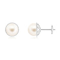 Load image into Gallery viewer, 8mm Freshwater Cultured Pearl Stud Earrings with Twisted Rope Frame