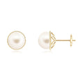 Load image into Gallery viewer, 8mm Freshwater Cultured Pearl Stud Earrings with Twisted Rope Frame