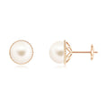 Load image into Gallery viewer, 8mm Freshwater Cultured Pearl Stud Earrings with Twisted Rope Frame