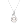 Load image into Gallery viewer, 9mm Freshwater Pearl Twist Pendant with Moissanite Accents Necklace