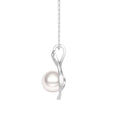 Load image into Gallery viewer, 9mm Freshwater Pearl Twist Pendant with Moissanite Accents Necklace