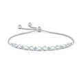 Adjustable Aquamarine Bezel-Set Infinity Bolo Bracelet