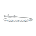 Adjustable Aquamarine Bezel-Set Infinity Bolo Bracelet