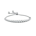 Adjustable Fit Round Bezel Moissanite Tennis Bolo Bracelet