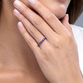 Amethyst Seven Stone Half Eternity Wedding Band