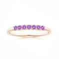 Amethyst Seven Stone Half Eternity Wedding Band