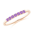 Amethyst Seven Stone Half Eternity Wedding Band