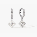 Load image into Gallery viewer, Asscher Cut Lab Diamond Huggie Hoop Drop Earrings