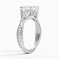 Asscher Moissanite Floral Openwork Cathedral Engagement Ring