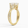 Asscher Moissanite Floral Openwork Cathedral Engagement Ring