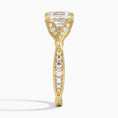 Asscher Moissanite Floral Openwork Cathedral Engagement Ring
