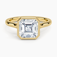 Load image into Gallery viewer, Asscher Cut Bezel Moissanite Engagement Ring