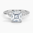 Asscher Cut Floral-Inspired Engagement Ring