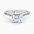 Load image into Gallery viewer, Asscher Cut Hidden Halo Moissanite Engagement Ring