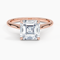 Load image into Gallery viewer, Asscher Cut Hidden Halo Moissanite Engagement Ring