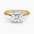 Load image into Gallery viewer, Asscher Cut Hidden Halo Moissanite Engagement Ring