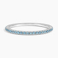 Azure Three-Quarter Coverage Swiss Blue Topaz Wedding Band - 1.4 mm