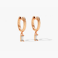 Load image into Gallery viewer, Baguette Moissanite Drop Huggie Hoop Earrings