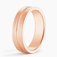 5.5 mm Baguette Moissanite Groove Matte Men’s Wedding Band