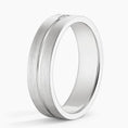5.5 mm Baguette Moissanite Groove Matte Men’s Wedding Band